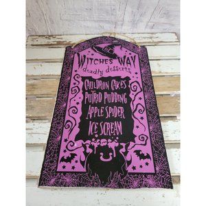 Witches Halloween sign cardboard home decor purple sign